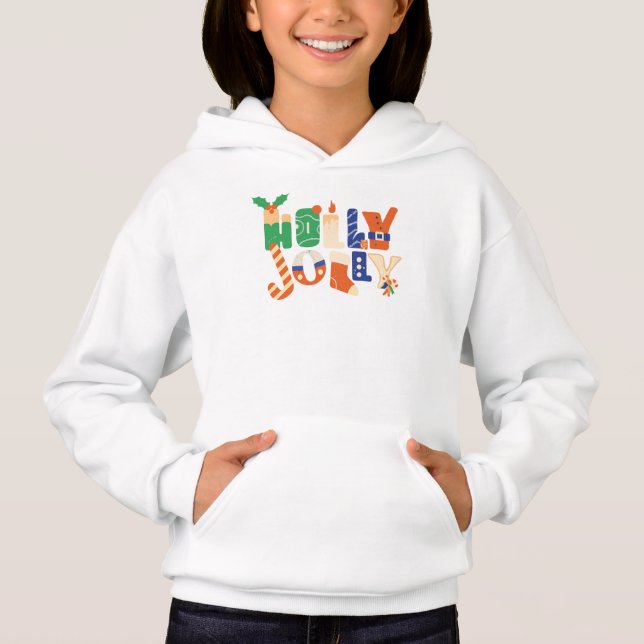 Holly Jolly Christmas Candy Letters T Shirt (Framsida)