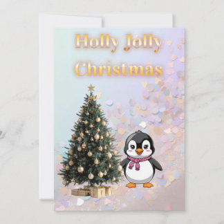 Holly Jolly Christmas Cute Penguin Paste Inbjudningar