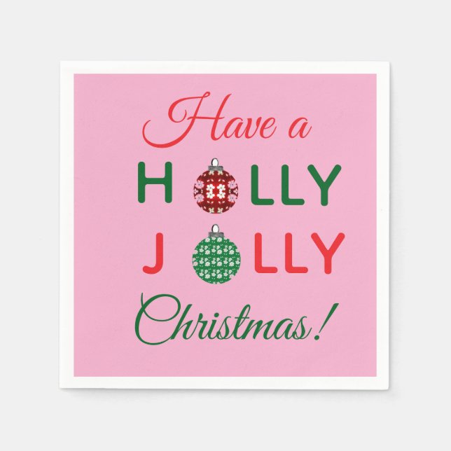 Holly Jolly Christmas napkin Pappersservett (Framsidan)