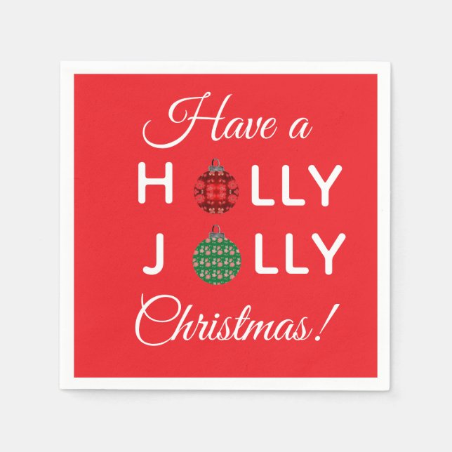 Holly Jolly Christmas napkin Pappersservett (Framsidan)
