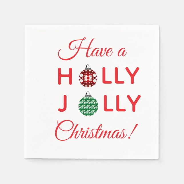Holly Jolly Christmas napkin Pappersservett (Framsidan)