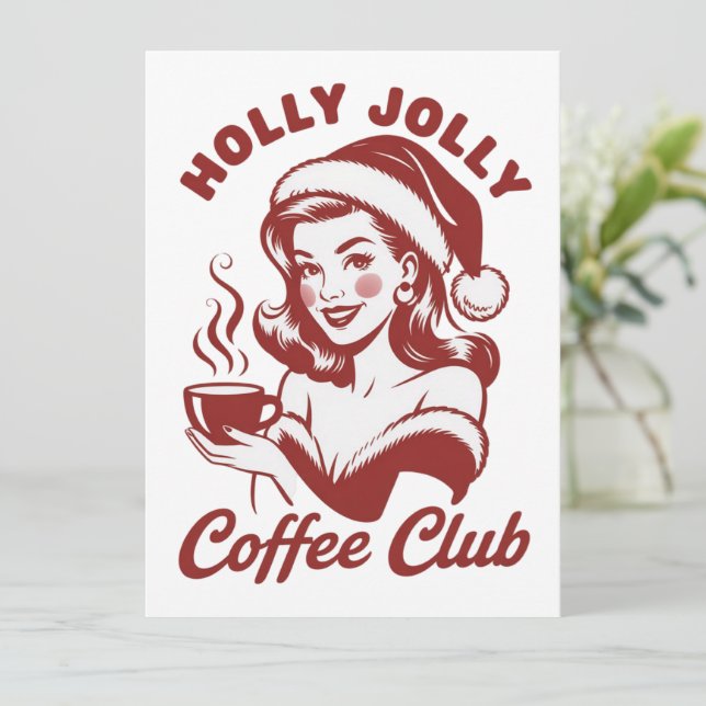 Holly Jolly Coffee Club Snarky jul Sarcastic Julkort (Stående Fram)