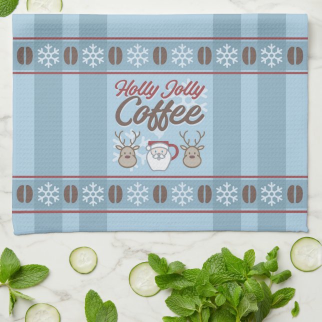 Holly Jolly Coffee Kökshandduk (Vikta)