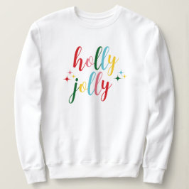 Holly Jolly Cute Colorful Script Christmas T Shirt
