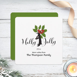 Holly Jolly Cute Funny Penguin jul Julkort