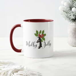 Holly Jolly Cute Funny Penguin jul Mugg