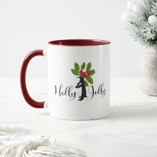 Holly Jolly Cute Funny Penguin jul Mugg