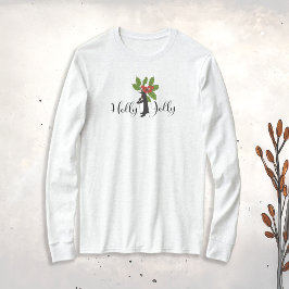 Holly Jolly Cute Funny Penguin jul T Shirt
