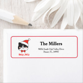 Holly Jolly Cute jultomten Adress Returadress Etikett