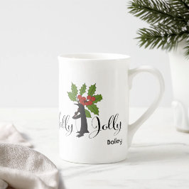 Holly Jolly Cute Whimsical Penguin jul Benporslin Mugg