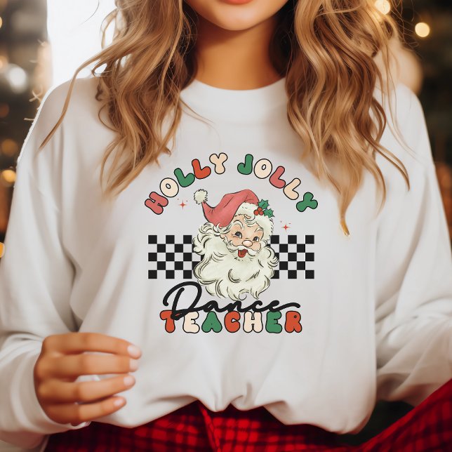 Holly Jolly Dance Teacher jul Retro T Shirt (Skapare uppladdad)
