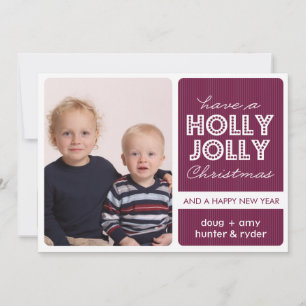 "Holly Jolly" (DEMICK)-Helgdag-fotokort Julkort