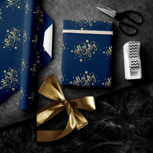 Holly Jolly Elegant Guld Faux Foil Script Presentpapper