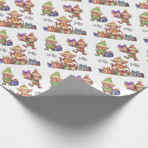 Holly Jolly Elves Presentpapper