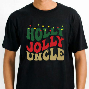 Holly Jolly farbror jul Groovy Black T Shirt