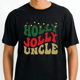 Holly Jolly farbror jul Groovy Black T Shirt