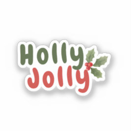 Holly Jolly – Festive Holiday Font with Holly Icon Klistermärken