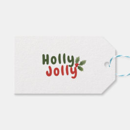 Holly Jolly – Festive Holiday Font with Holly Icon Presentetikett