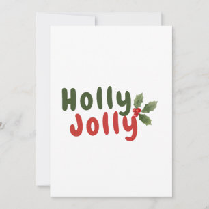 Holly Jolly – Festlig Högtidlig Font med Holly-iko Julkort