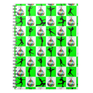 HOLLY JOLLY FIGUR SKATING CHRISTMAS DESIGN ANTECKNINGSBOK