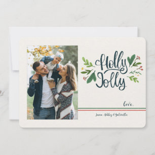 Holly Jolly Foto Julhälsningskort Julkort