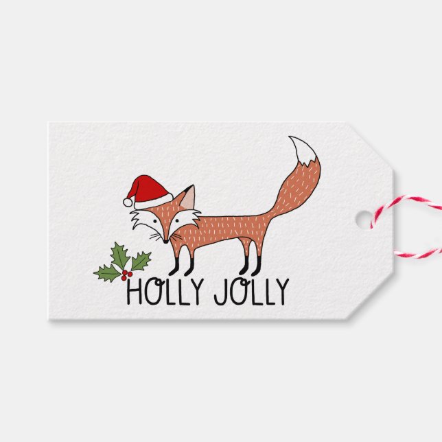 Holly Jolly Fox Presentetikett (Framsidan (Horizontal))