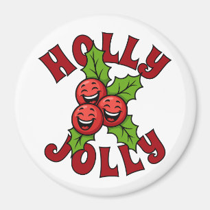 Holly Jolly Funny Laughing Holly-jul Magnet