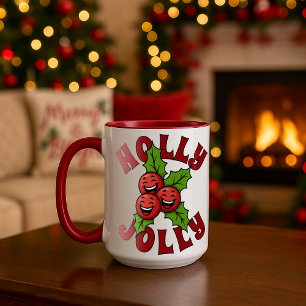 Holly Jolly Funny Laughing Holly-jul Mugg