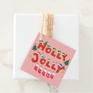 Holly Jolly Gåvor Etiketter
