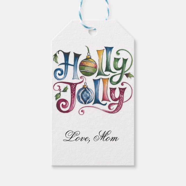 Holly Jolly Gift Tag Presentetikett (Framsidan)