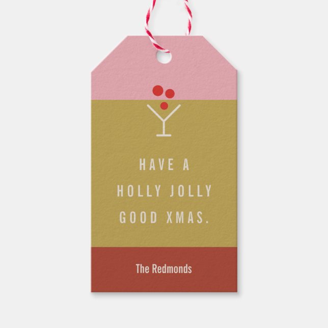 Holly Jolly Gift Tag Presentetikett (Framsidan)