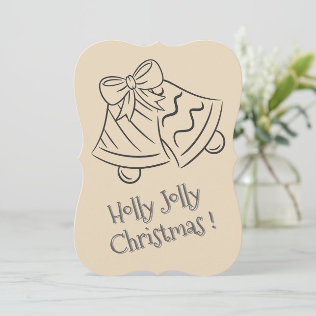 Holly Jolly God jul Jingle Klockor Moch Cute Julkort (Stående Fram)