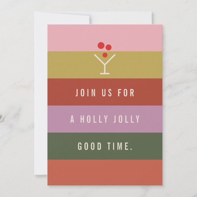 Holly Jolly Good Time party invitation Inbjudningar (Framsida)