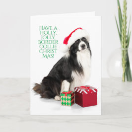 Holly Jolly Gräns Collie jul med gåvor Helgkort