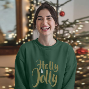 Holly Jolly Grönt God jul Långärmad T Shirt