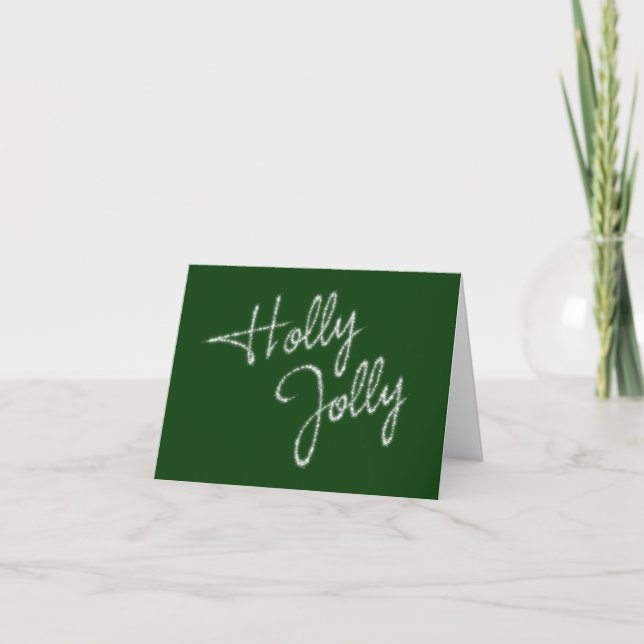 Holly Jolly Grönt Helgdag Card Helgkort (Framsida)