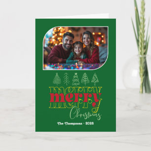 Holly Jolly Hand plockade God jul Photo Helgkort