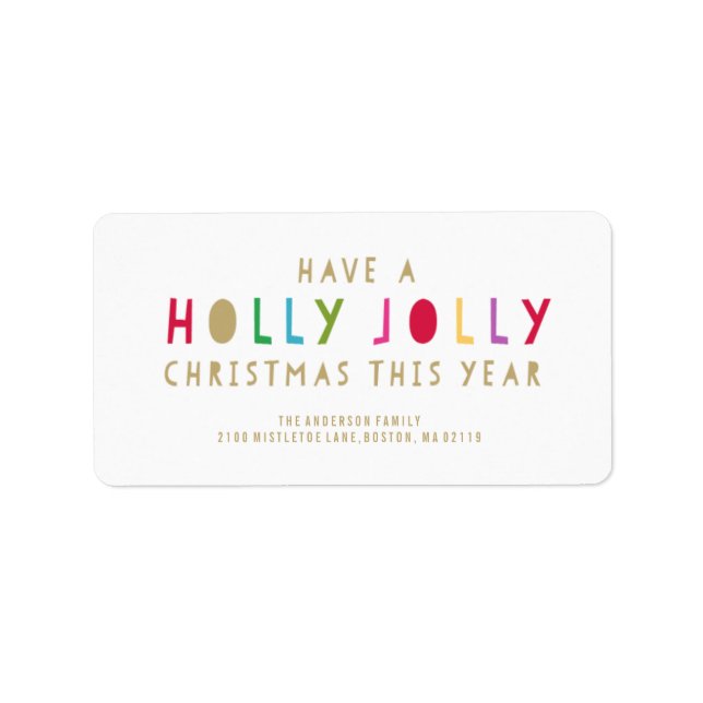 Holly Jolly | HELGDAG ADRESSETIKETTER (Framsidan)