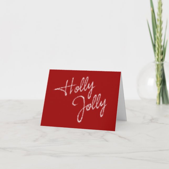 Holly Jolly Helgdag Card i rött Helgkort (Framsida)