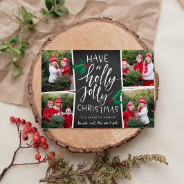 Holly Jolly | Helgdag Fotokollokort Julkort