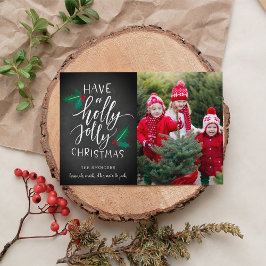Holly Jolly | Helgdag Fotokollokort Julkort
