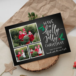 Holly Jolly | Helgdag Fotokollokort Julkort