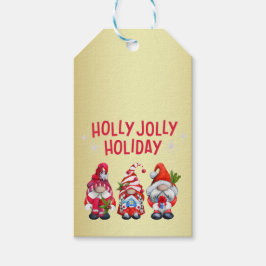 Holly Jolly Helgdag Gnomes Whimsical jul Presentetikett
