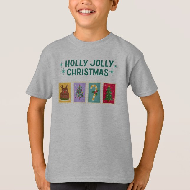 Holly Jolly Helgdag jul Kids Shirt T Shirt (Framsida)