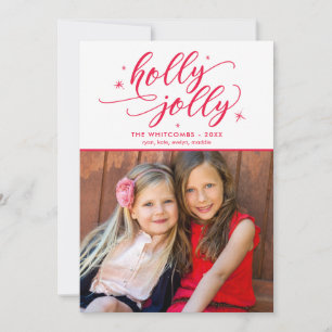 Holly Jolly Helgdag Photo Card Julkort