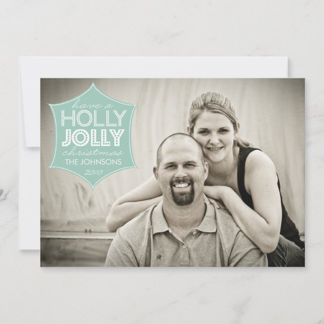 Holly Jolly Helgdag Photo Card Julkort (Framsida)