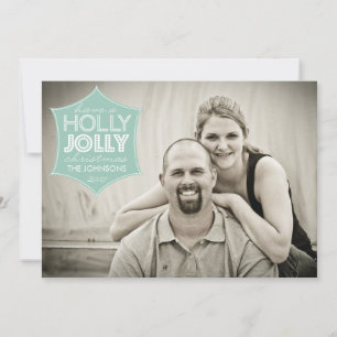 Holly Jolly Helgdag Photo Card Julkort