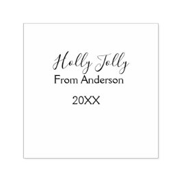 Holly Jolly holidays add name family year purple s Självfärgande Stämpel