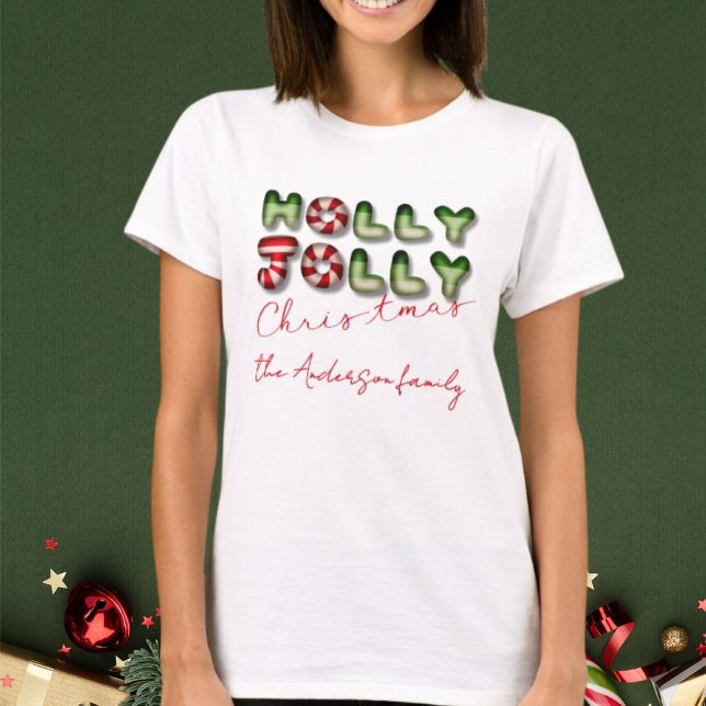 Holly Jolly jul 3D-optisk matchningsfamilj T Shirt (Skapare uppladdad)