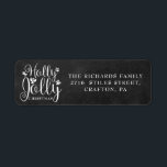 Holly Jolly Jul Chalkboard Returadress Returadress Etikett<br><div class="desc">Returetiketter för dig att anpassa dig till din familj,  namn och adress,  på ett schalkboard-helgdagar. Designad av Thisisnotme©</div>
